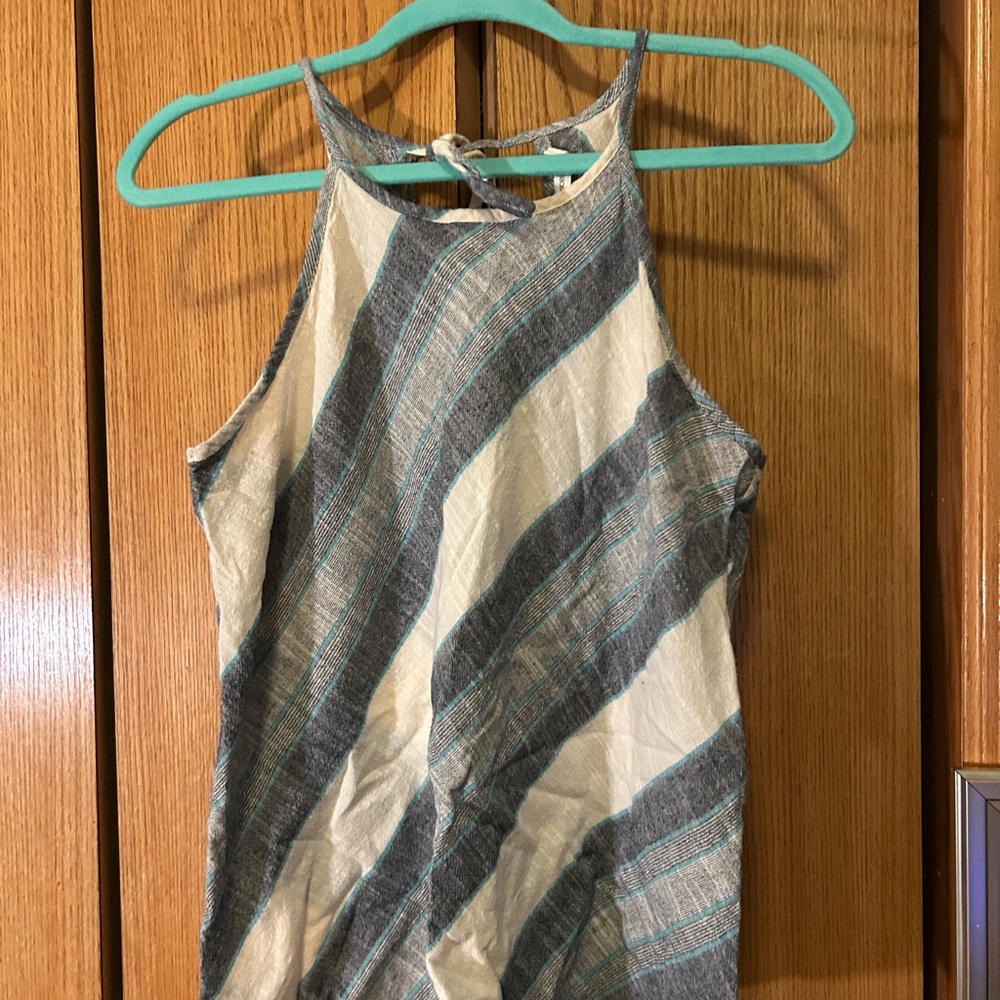 Maurices Blue and White Asymmetrical Tank Top